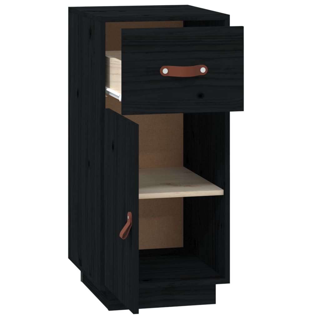 vidaXL Buffet Noir 34x40x75 cm Bois massif de pin