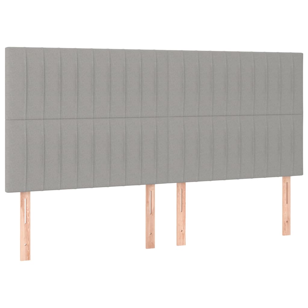 vidaXL Tête de lit à LED Gris clair 180x5x118/128 cm Tissu