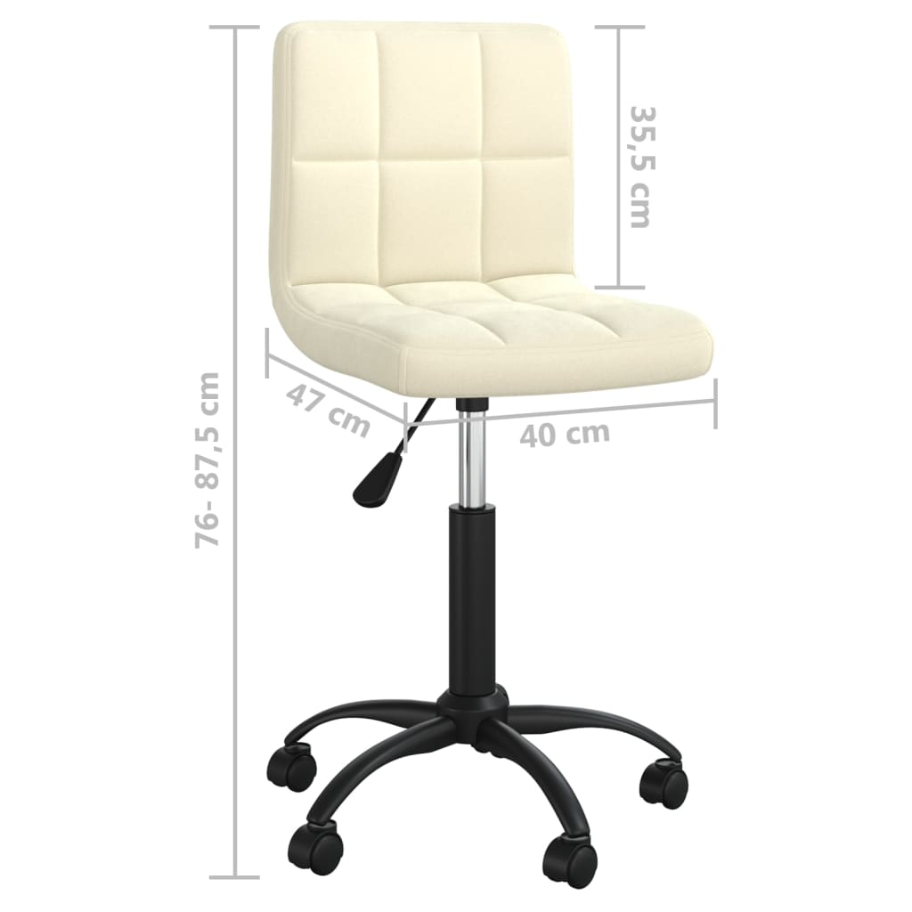 vidaXL Chaise pivotante de salle à manger Crème Velours