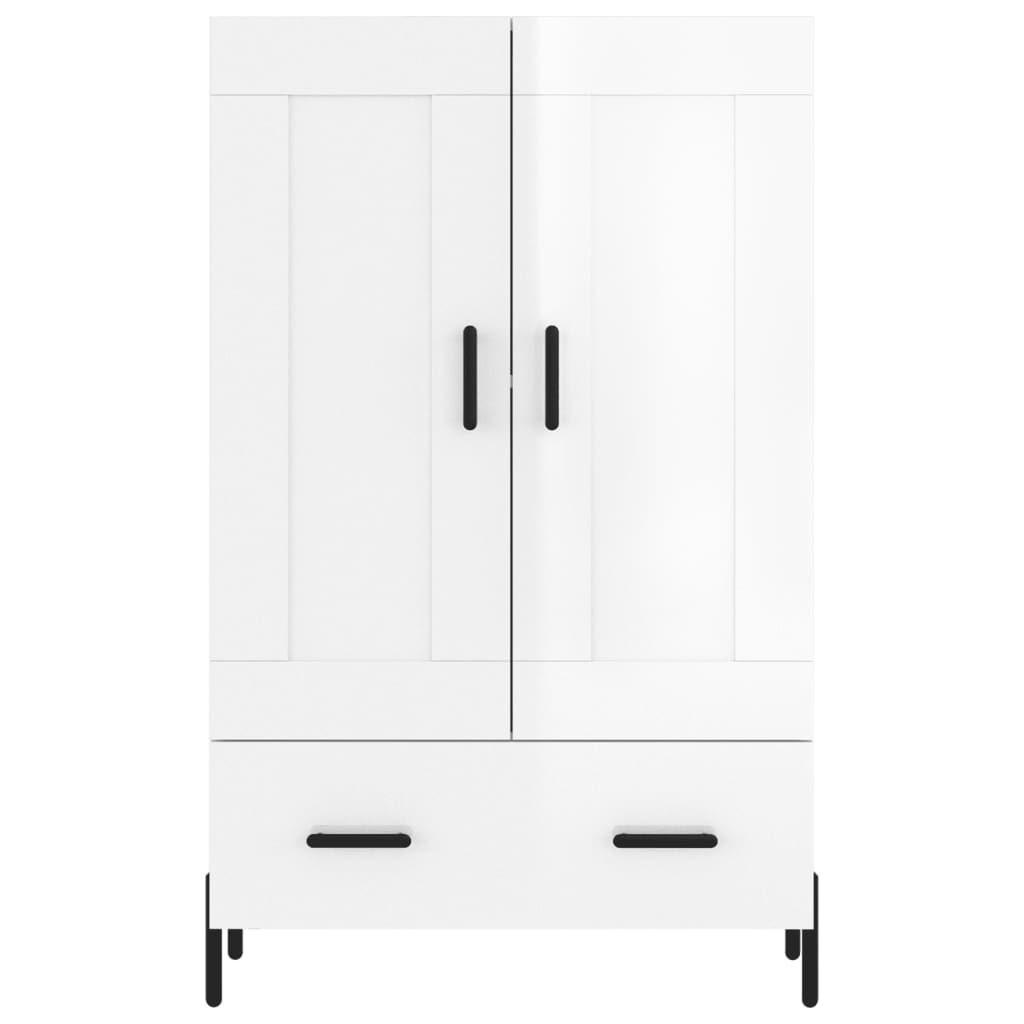 vidaXL Buffet haut blanc brillant 69,5x31x115 cm bois d'ingénierie