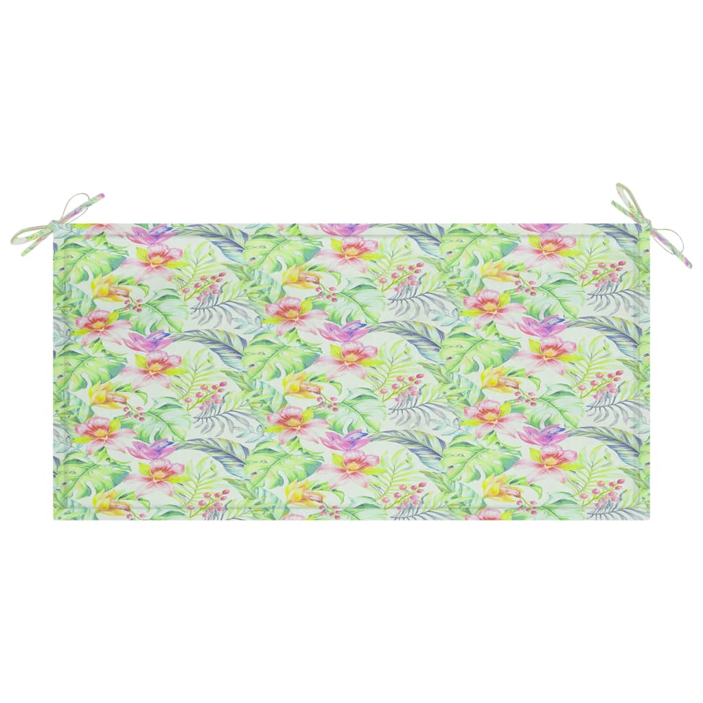 vidaXL Coussin de banc de jardin motif de feuilles 100x50x3 cm