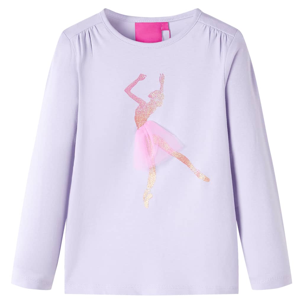 T-shirt enfants à manches longues lilas clair 128