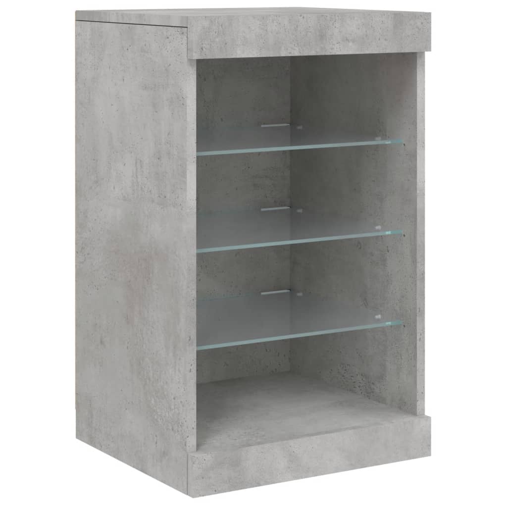 vidaXL Buffet avec lumières LED gris béton 283x37x67 cm