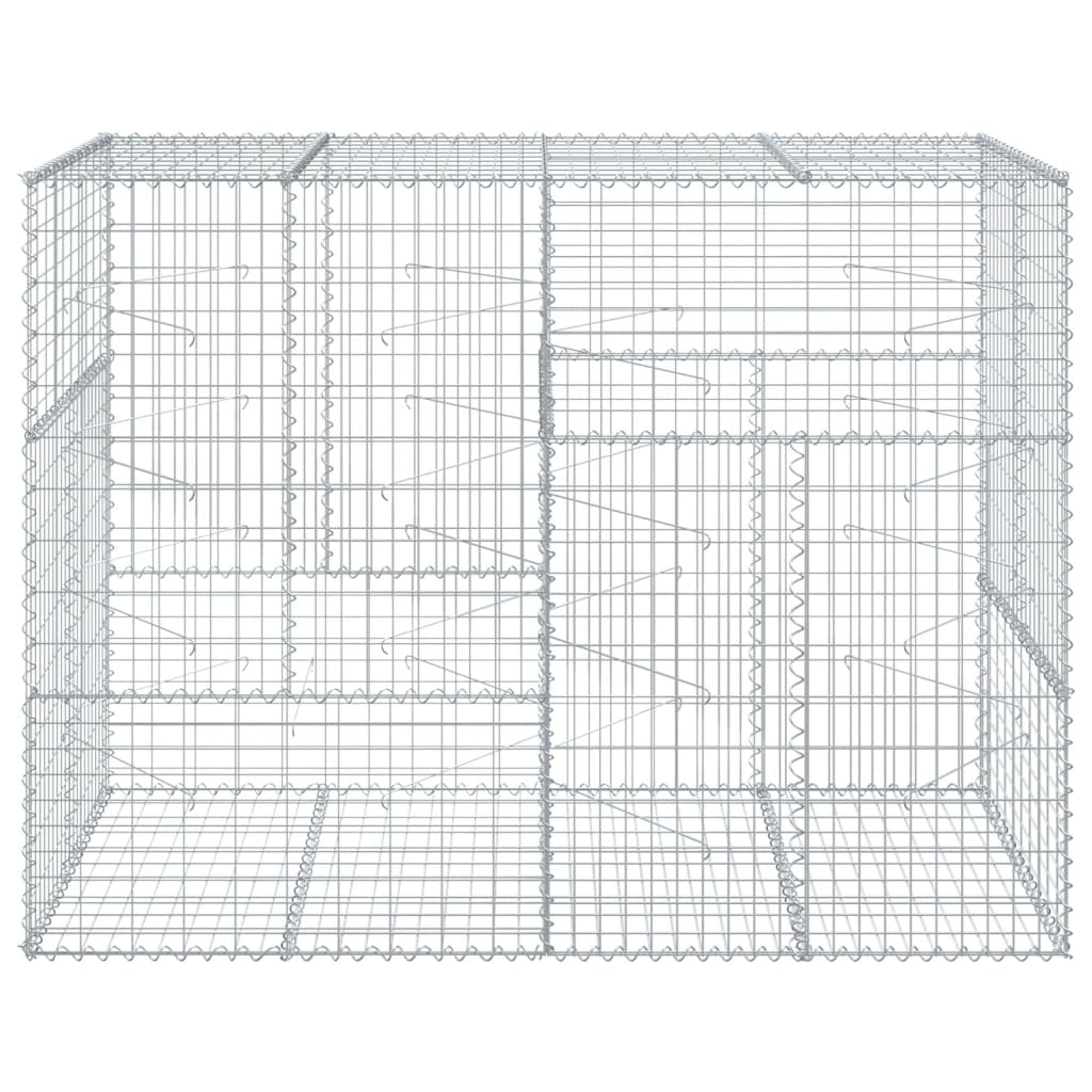 vidaXL Panier gabion avec couvercle 200x100x150 cm fer galvanisé