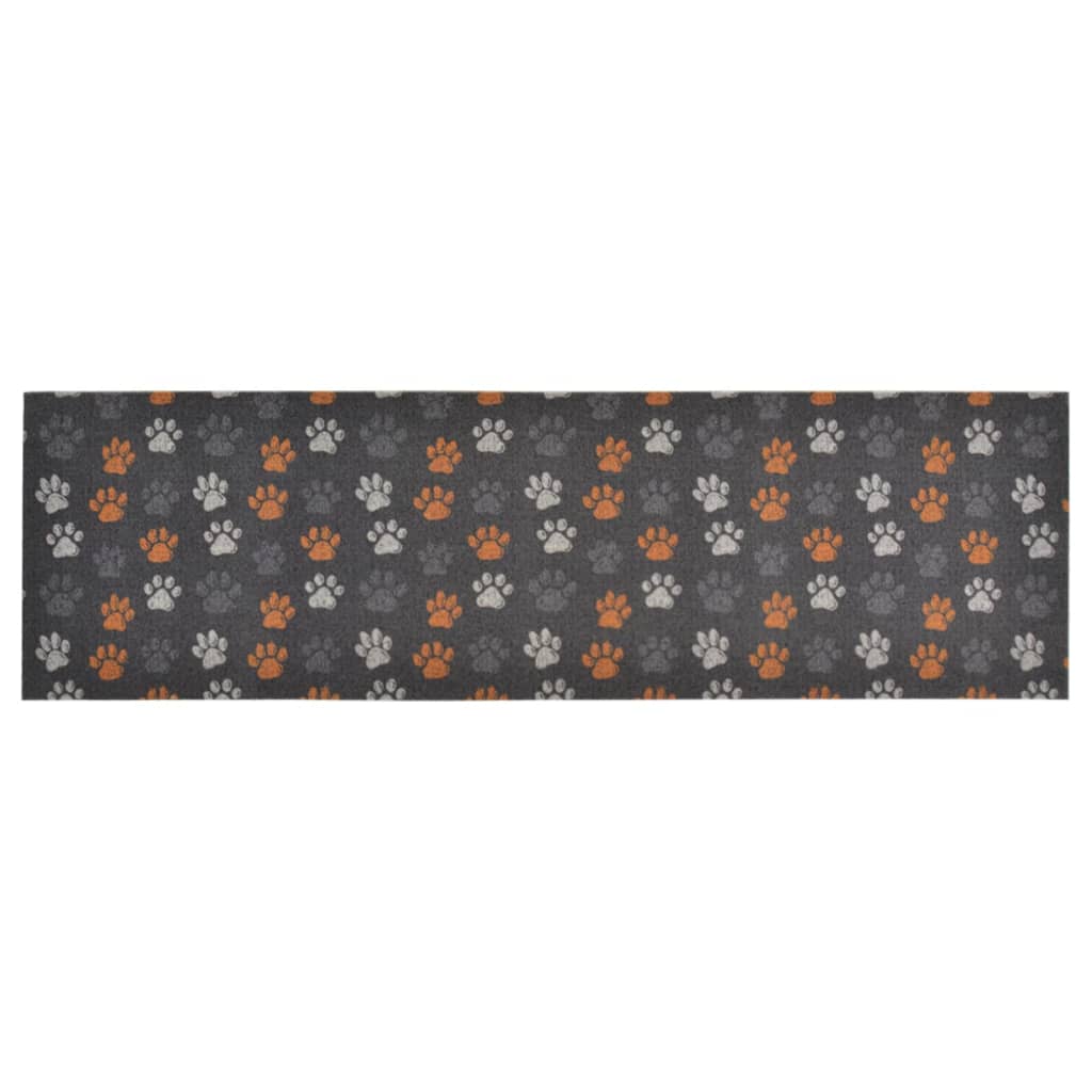 vidaXL Tapis de cuisine lavable impression de pattes 60x180 cm velours