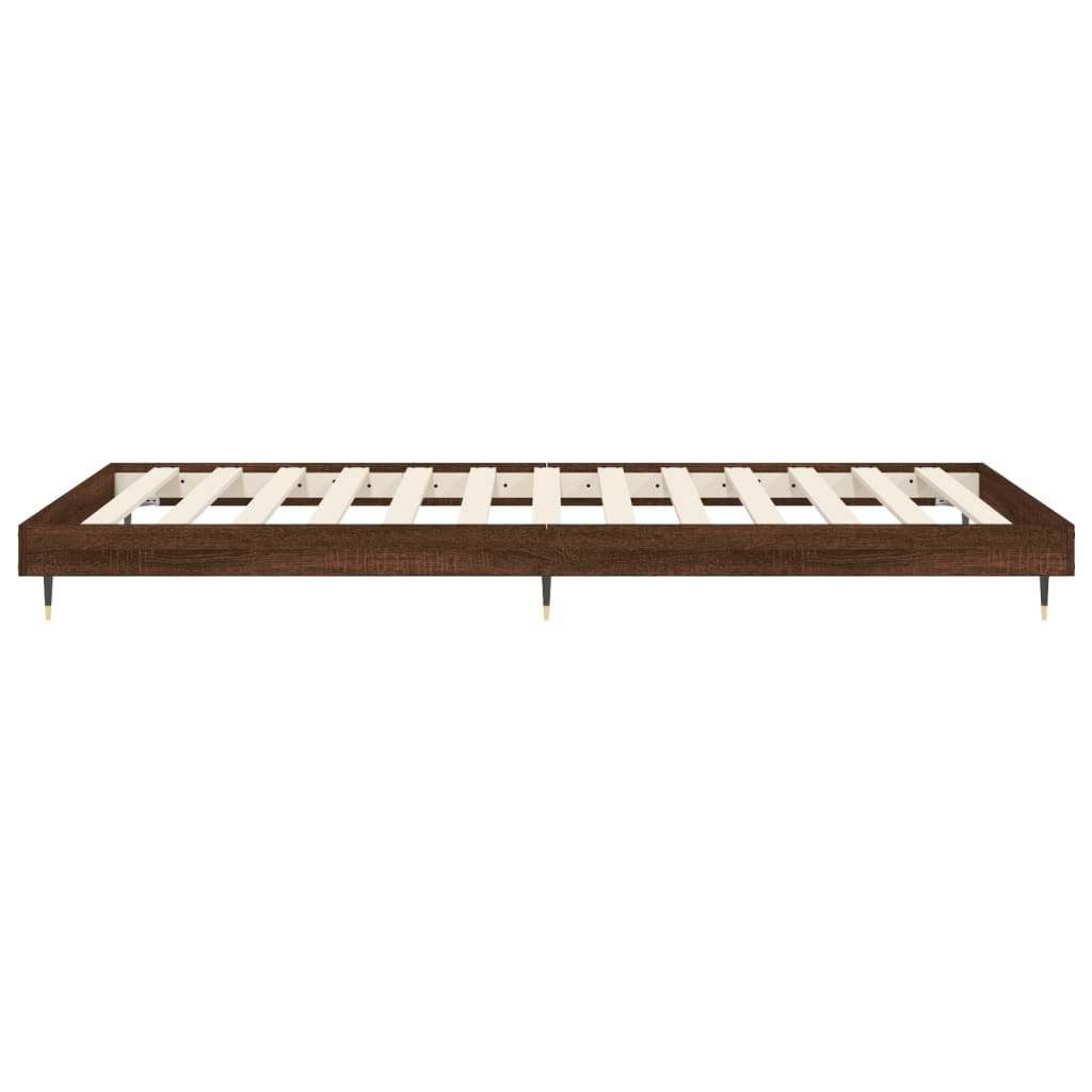 vidaXL Cadre de lit sans matelas chêne marron 75x190cm bois ingénierie