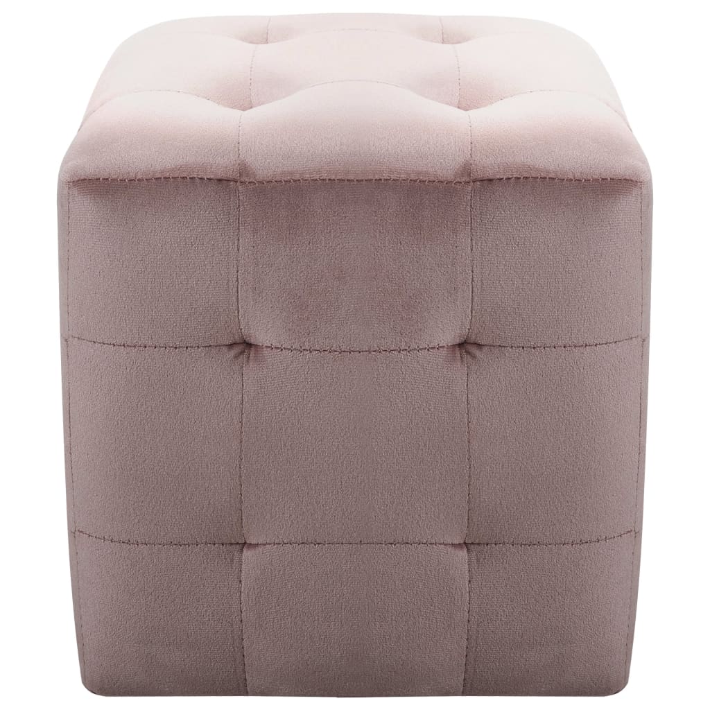 vidaXL Tables de chevet 2 pcs Rose 30x30x30 cm Tissu velours