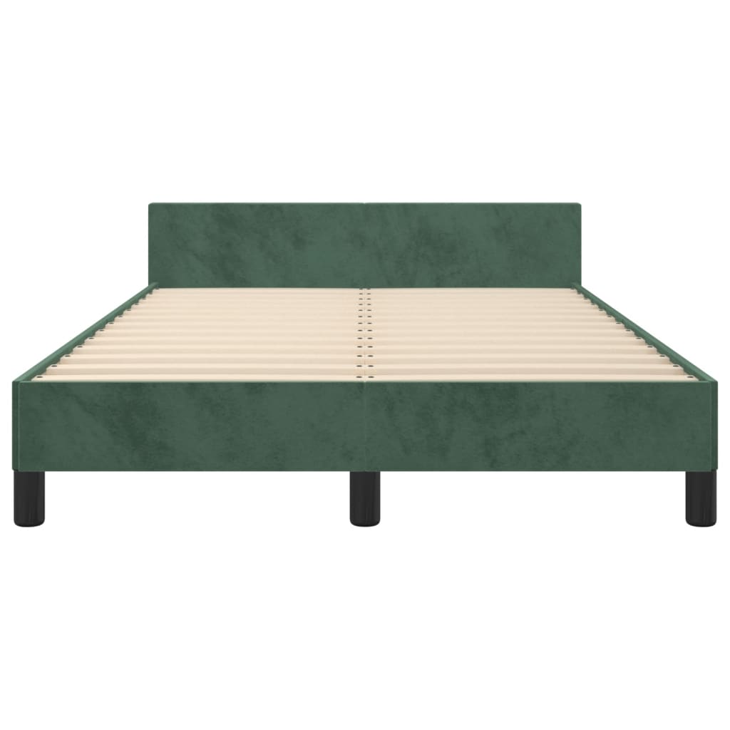 vidaXL Cadre de lit sans matelas vert foncé 120x190 cm velours