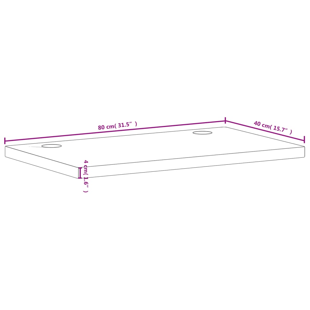 vidaXL Dessus de bureau 80x40x4 cm bois massif de hêtre