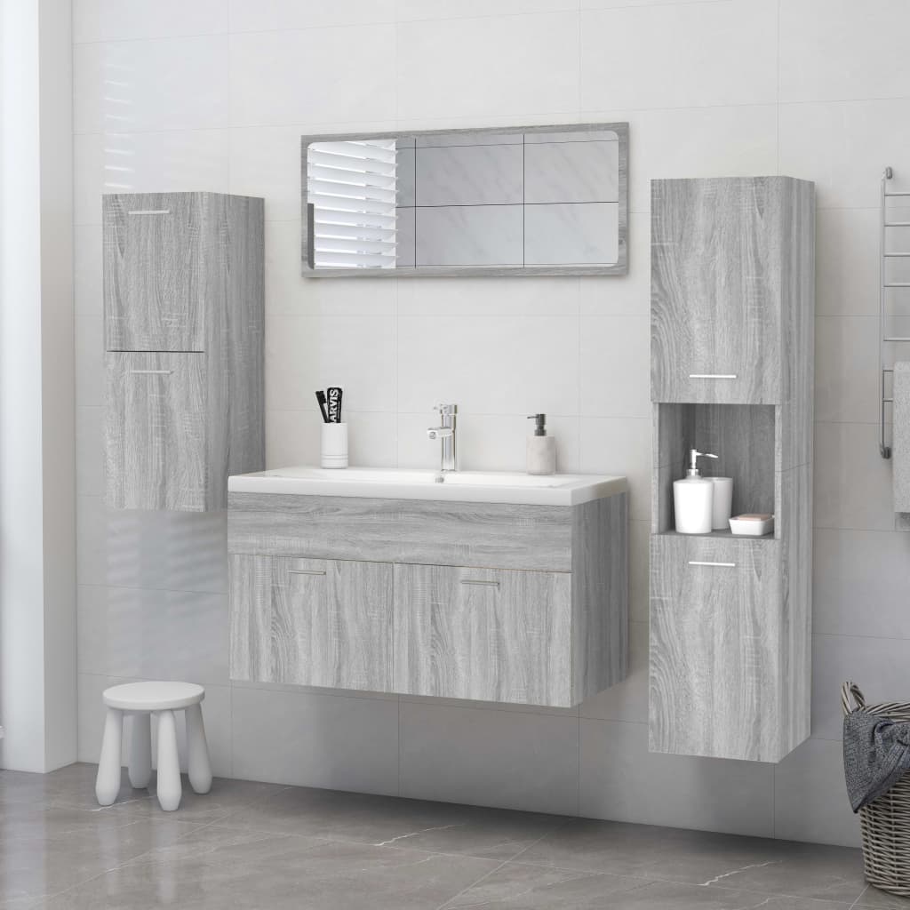 vidaXL Armoire de bain Sonoma gris 30x30x130 cm Bois d'ingénierie