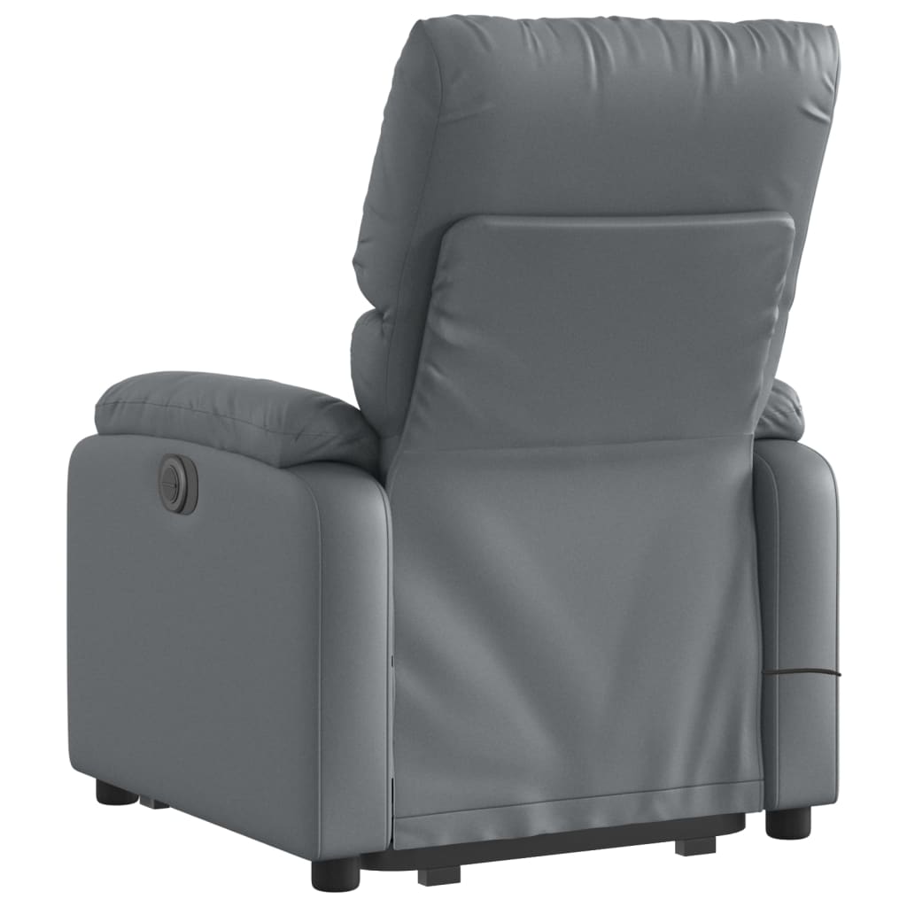 vidaXL Fauteuil inclinable de massage Gris Similicuir