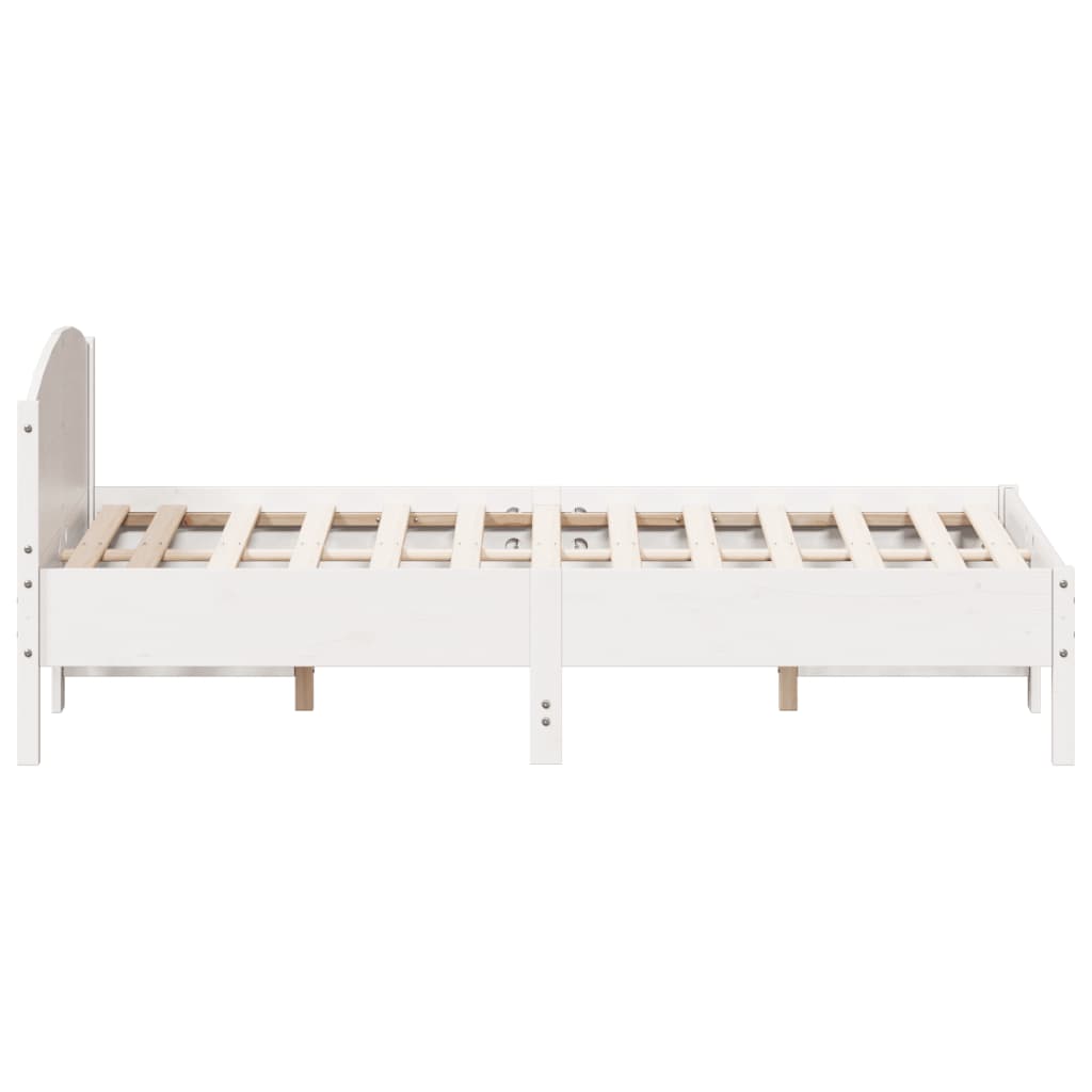 vidaXL Cadre de lit sans matelas blanc 140x190 cm bois de pin massif