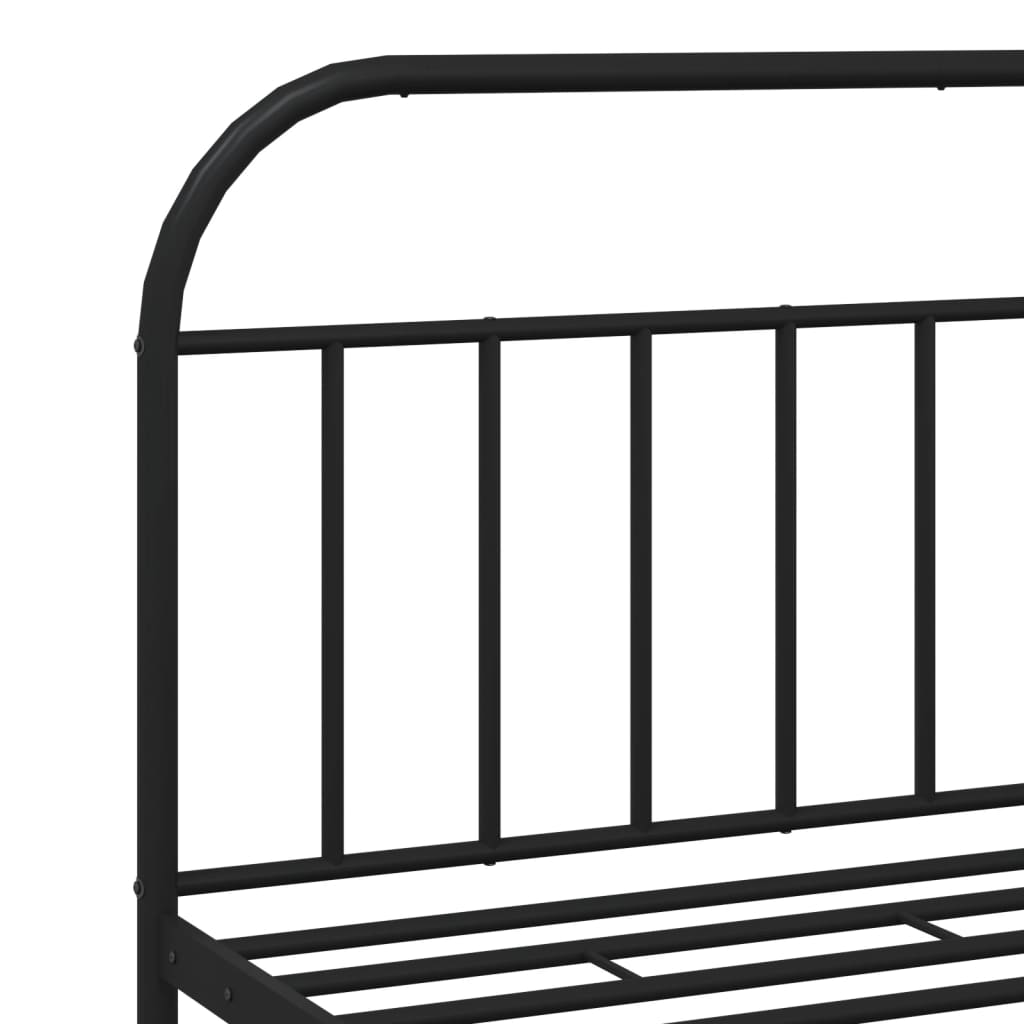 vidaXL Cadre de lit métal sans matelas avec pied de lit noir 183x213cm