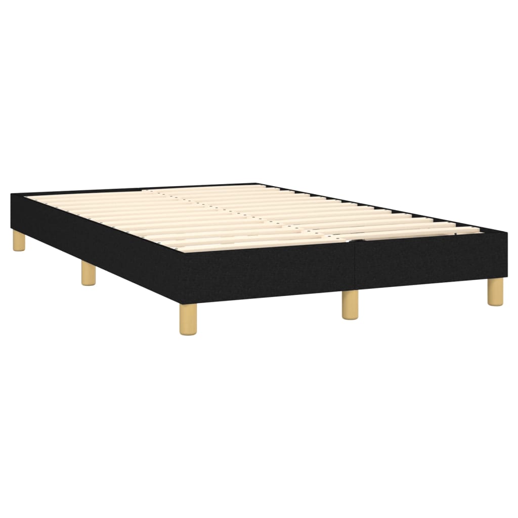 vidaXL Sommier à lattes de lit avec matelas Noir 120x200 cm Tissu