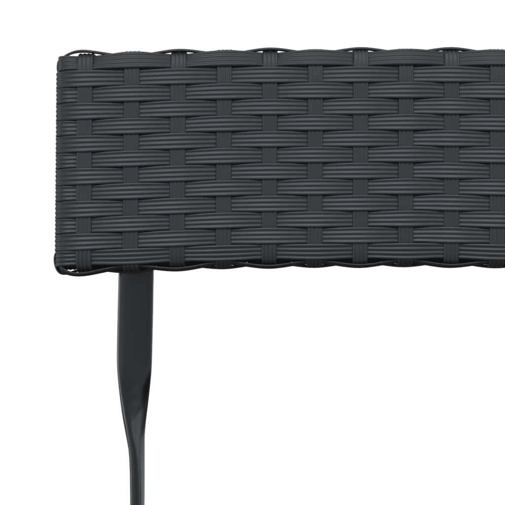 vidaXL Chaises de bistrot pliantes lot de 8 Noir Résine tressée acier