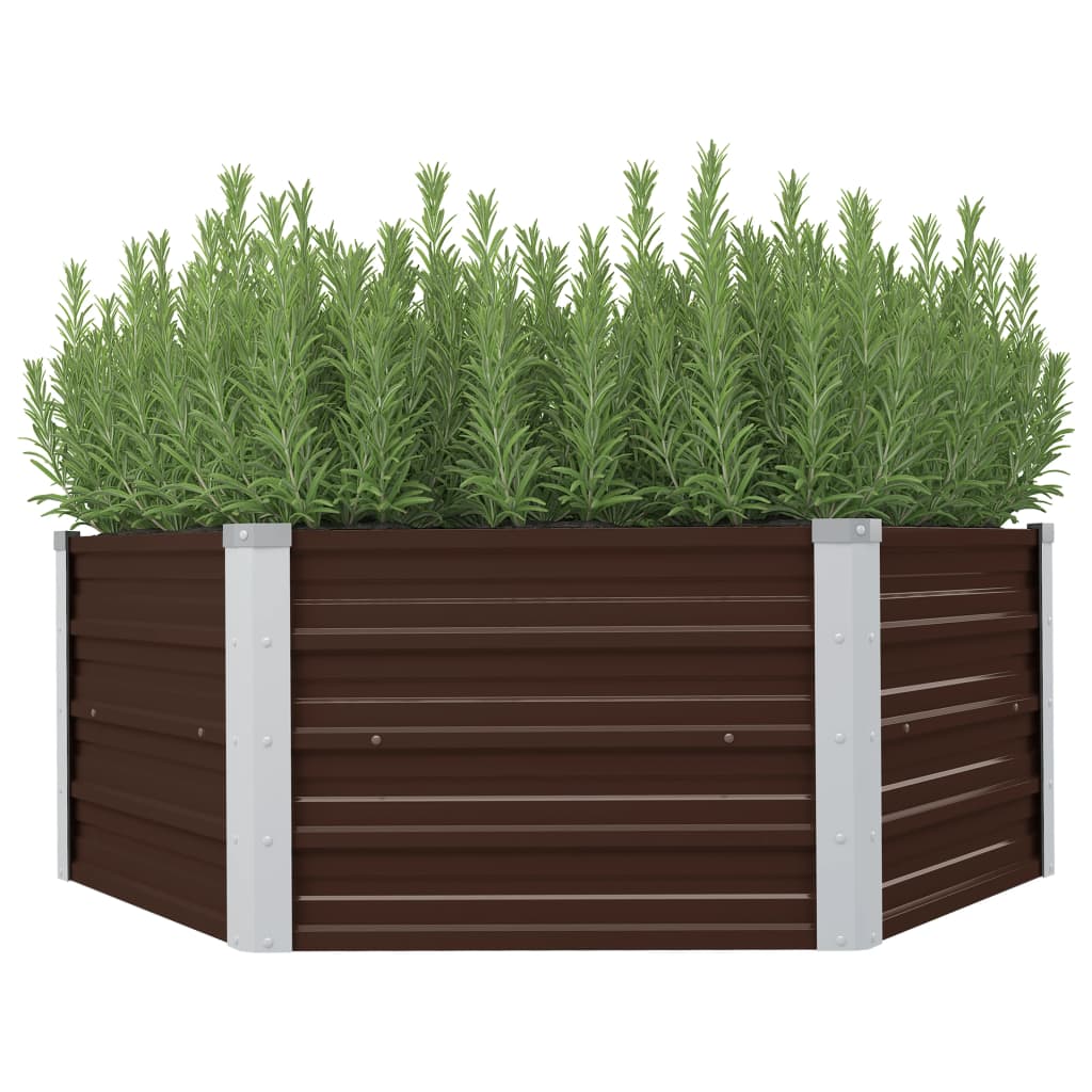 vidaXL Jardinière surélevée Marron 129x129x46 cm Acier galvanisé