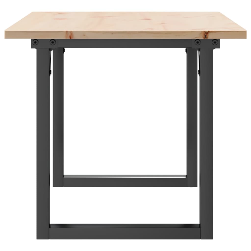 vidaXL Table basse cadre en O 90x40x45 cm bois de pin massif et fonte