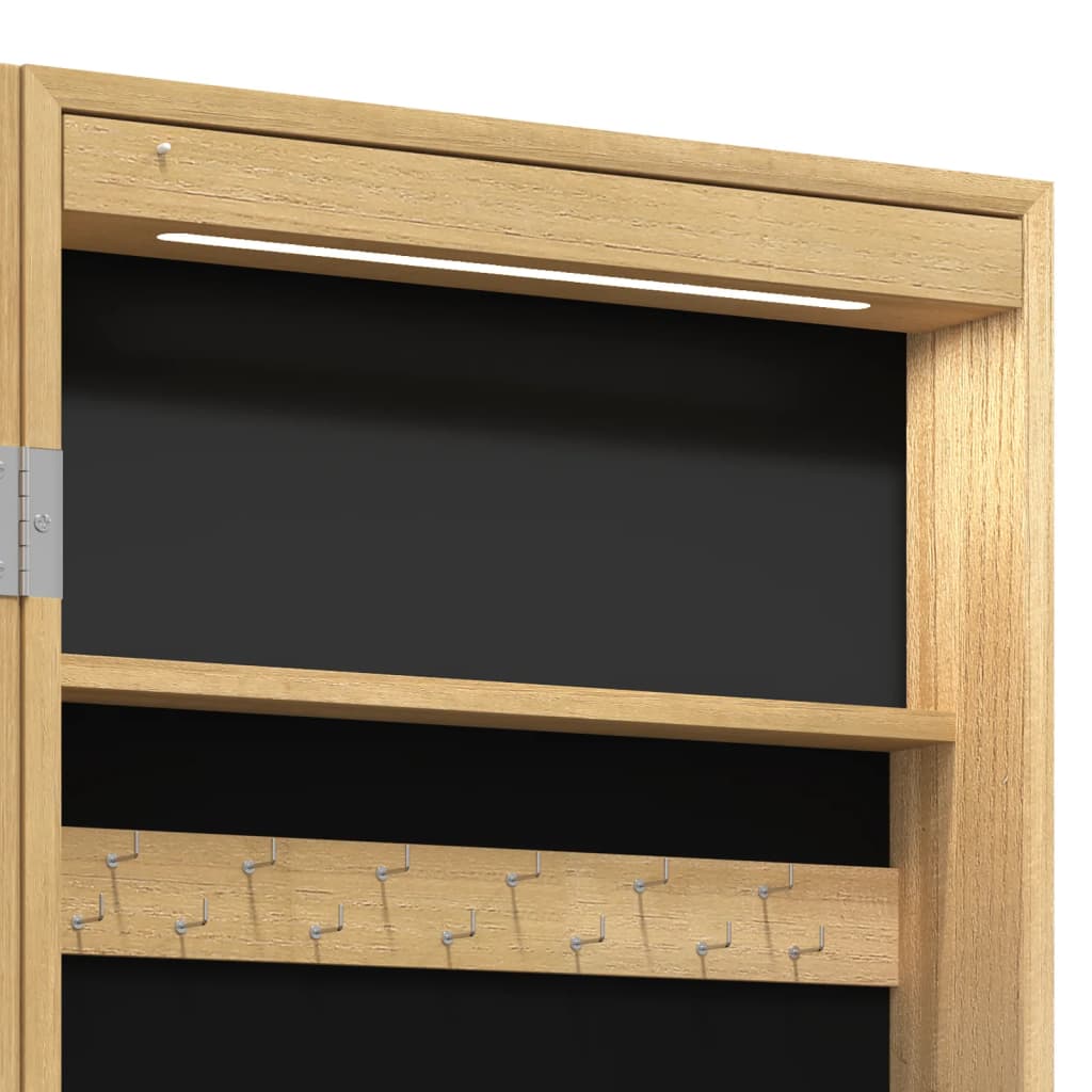 vidaXL Armoire à bijoux miroir avec lumières LED sur pied