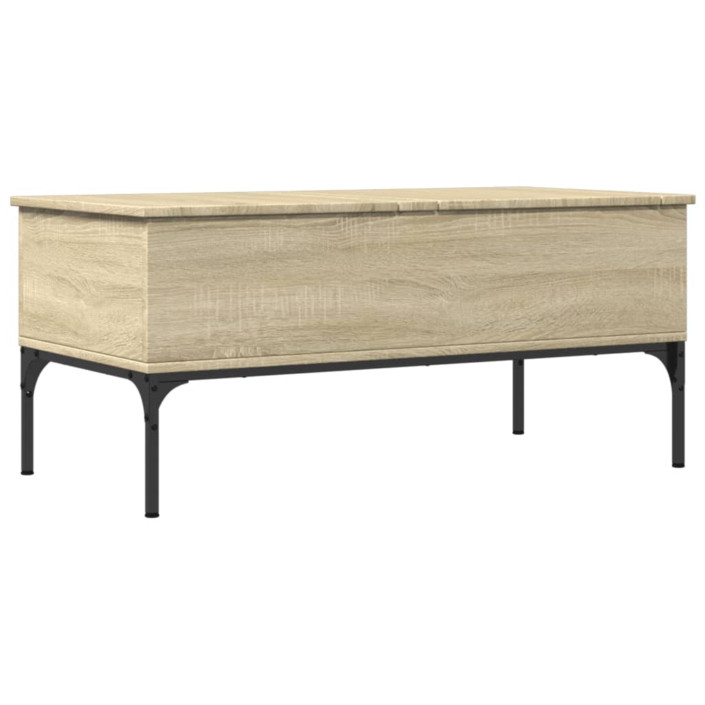 vidaXL Table basse chêne sonoma 100x50x45cm bois d'ingénierie et métal