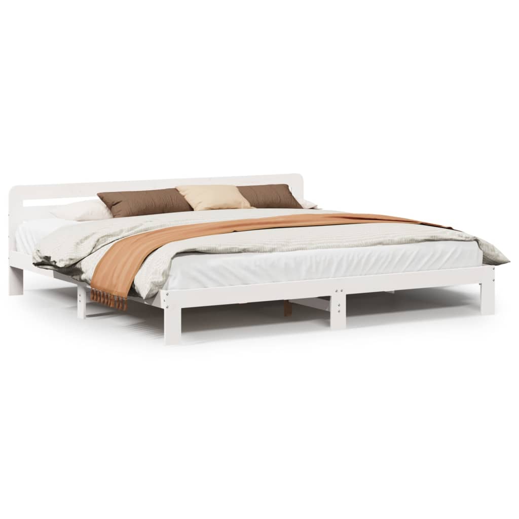 vidaXL Cadre de lit sans matelas blanc 180x200 cm bois massif de pin