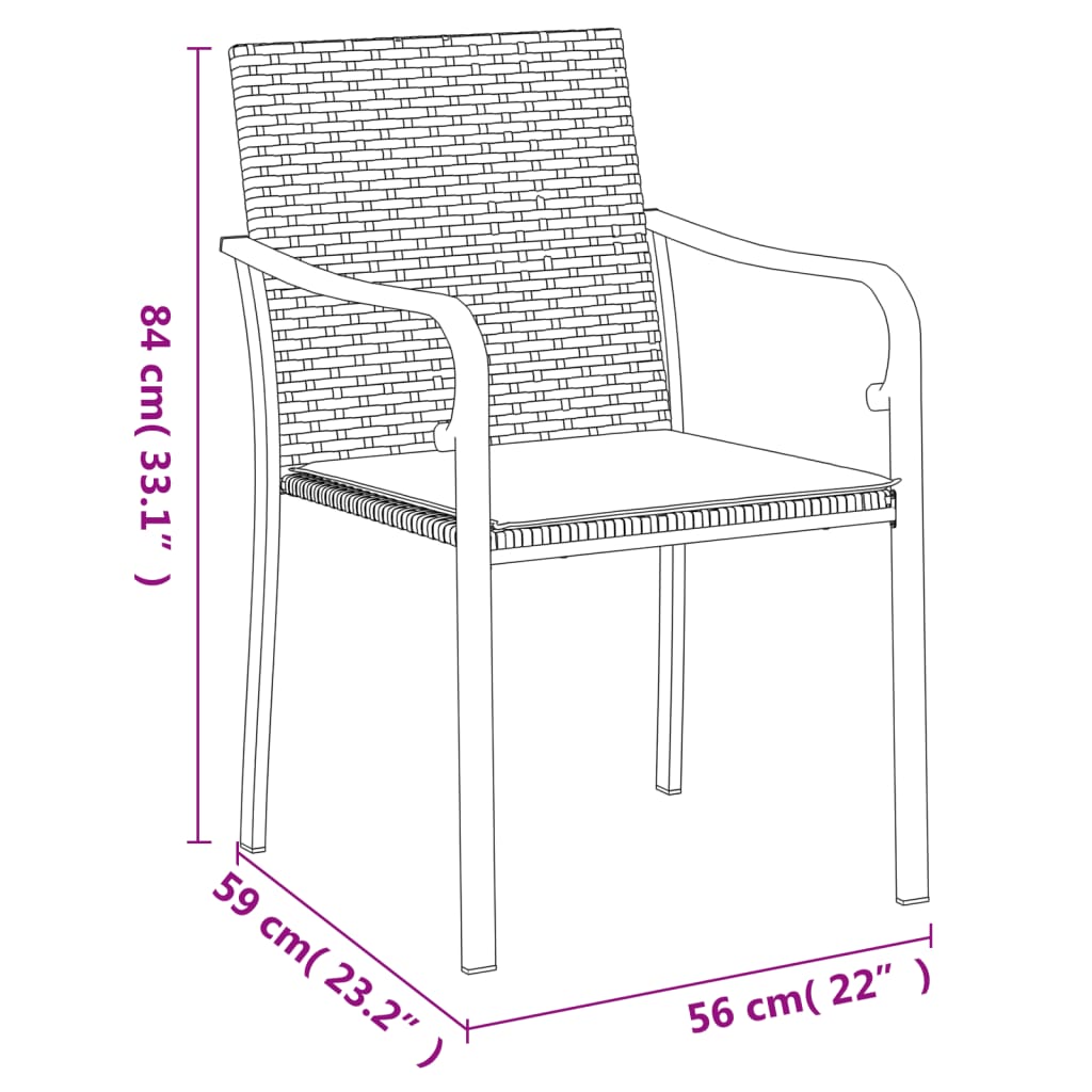 vidaXL Ensemble à manger de jardin 9 pcs coussins résine tressée acier