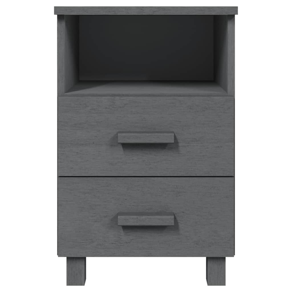 vidaXL Table de chevet HAMAR Gris foncé 40x35x62 cm Bois de pin massif