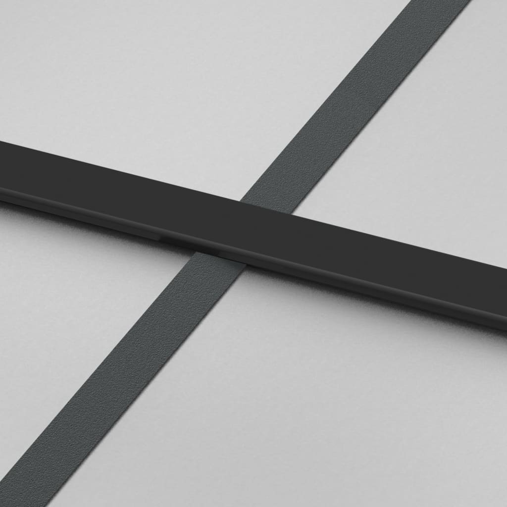 vidaXL Porte coulissante noir 90x205 cm verre trempé aluminium
