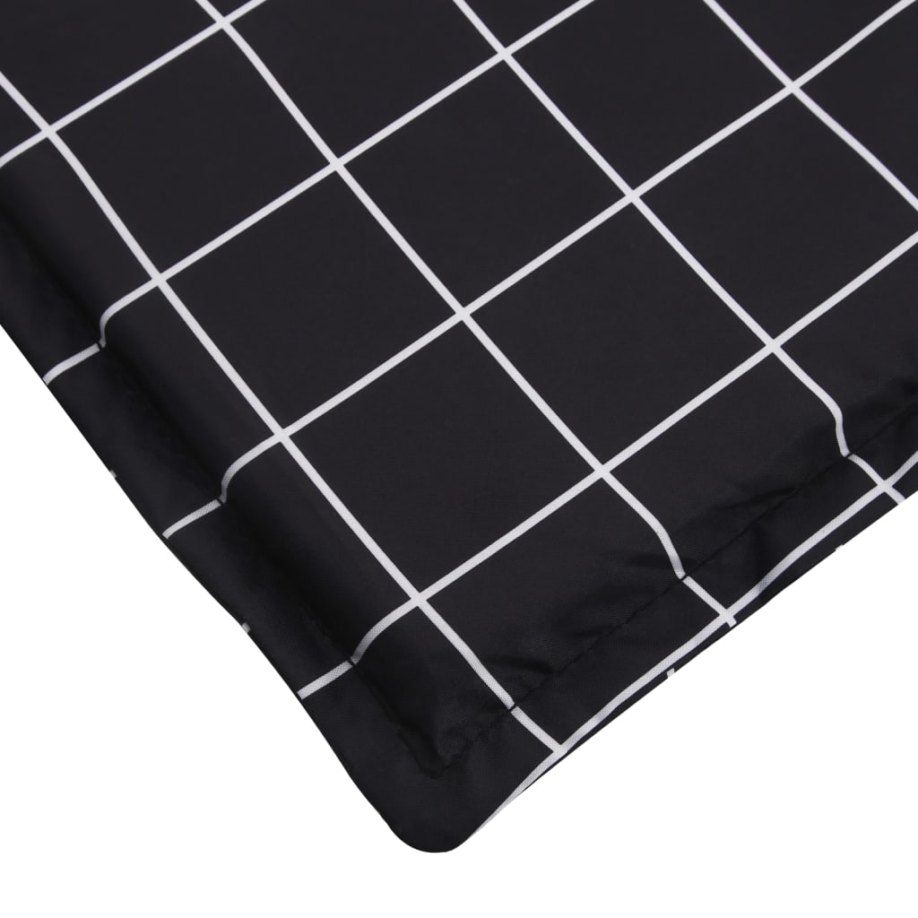 vidaXL Coussin de chaise longue motif à carreaux noir tissu oxford