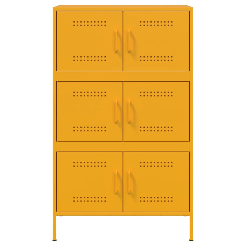 vidaXL Buffet haut jaune moutarde 68x39x113 cm acier