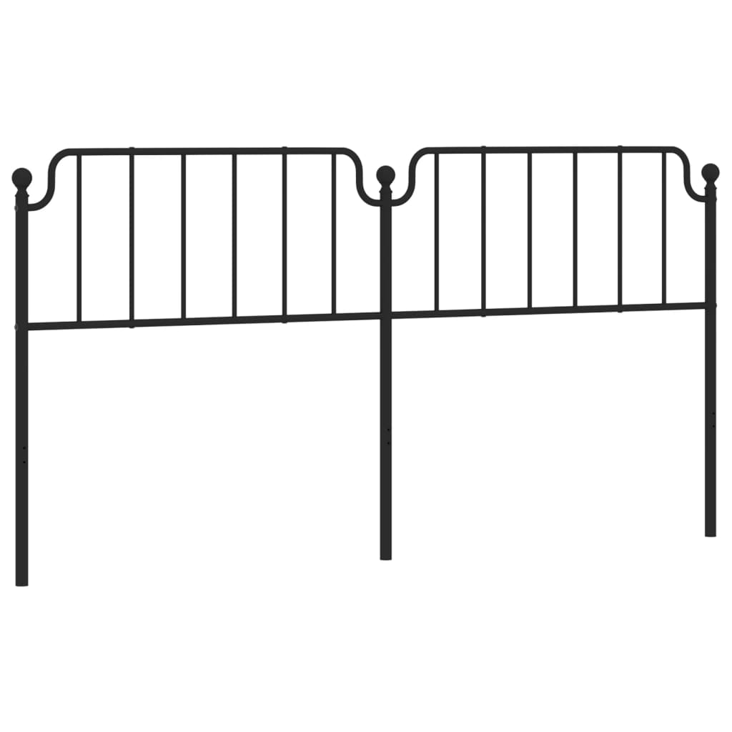 vidaXL Tête de lit métal noir 193 cm