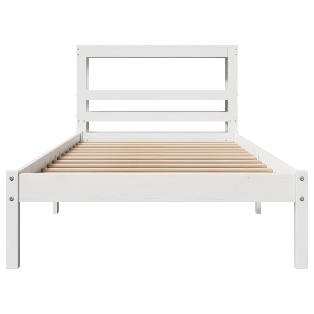 vidaXL Cadre de lit sans matelas blanc 90x200 cm bois de pin massif