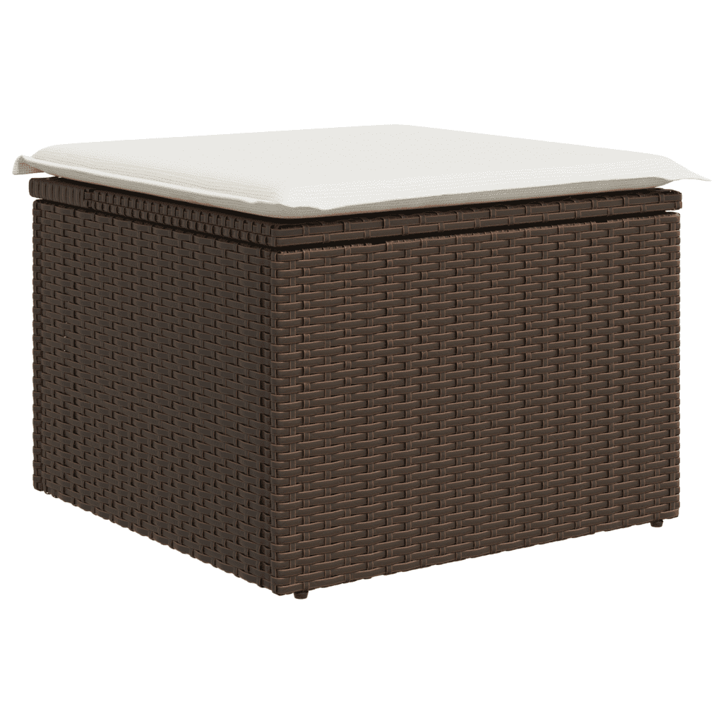 vidaXL Salon de jardin 4 pcs avec coussins marron résine tressée