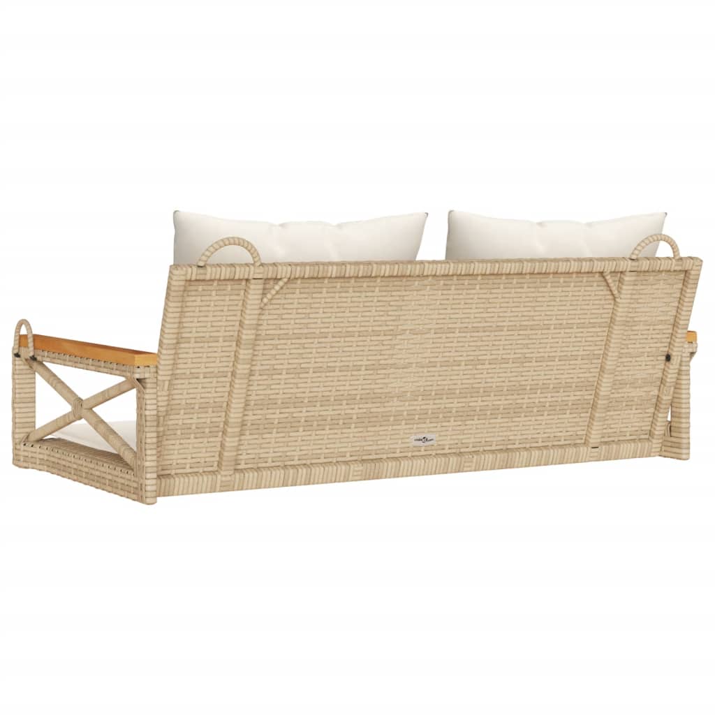 vidaXL Balancelle avec coussins beige 109x62x40 cm résine tressée