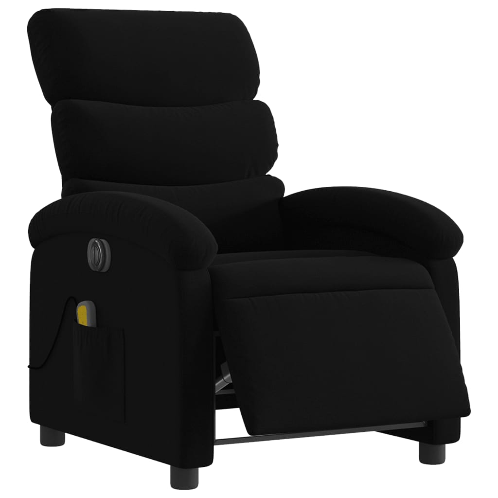 vidaXL Fauteuil de massage inclinable électrique Noir Tissu