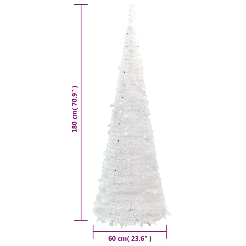 vidaXL Sapin de Noël artificiel escamotable 150 LED blanc 180 cm