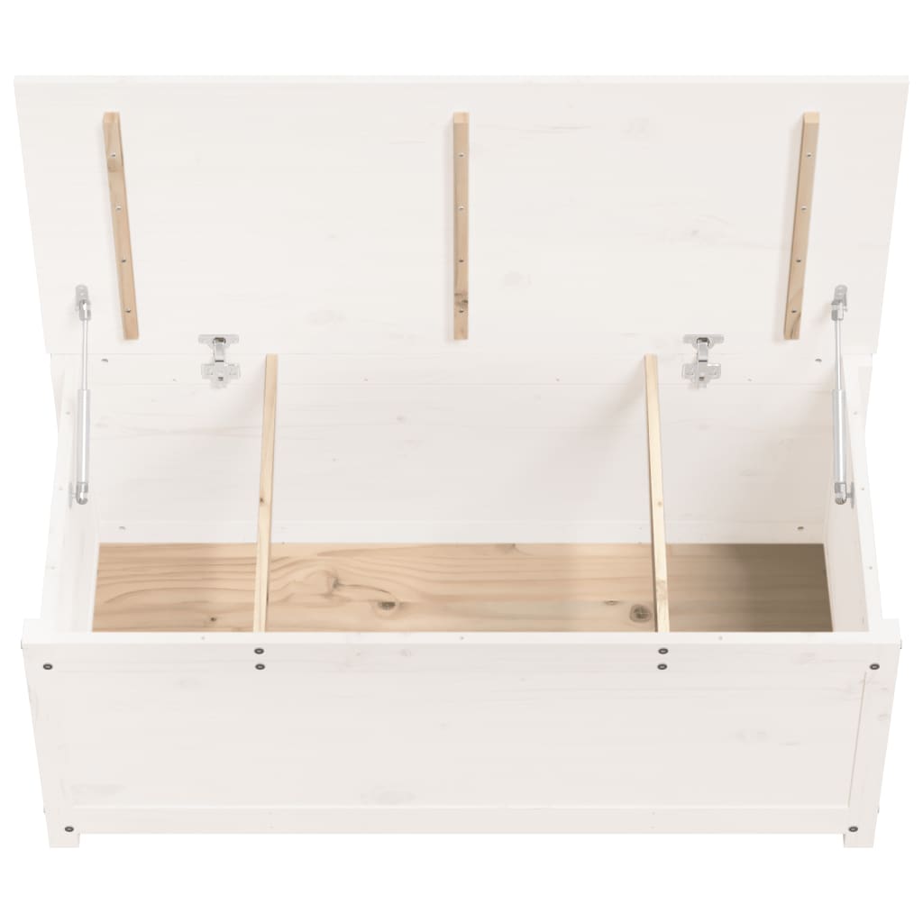 vidaXL Boîte de rangement Blanc 110x50x45,5 cm Bois massif de pin