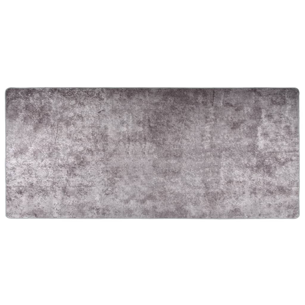 vidaXL Tapis lavable antidérapant 80x300 cm Gris