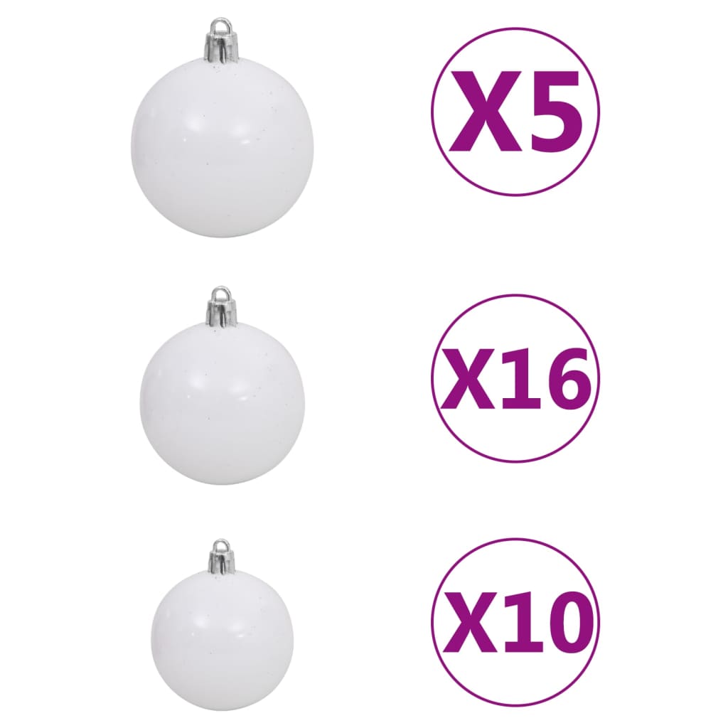 vidaXL Sapin de Noël artificiel articulé 300 LED et boules 180 cm