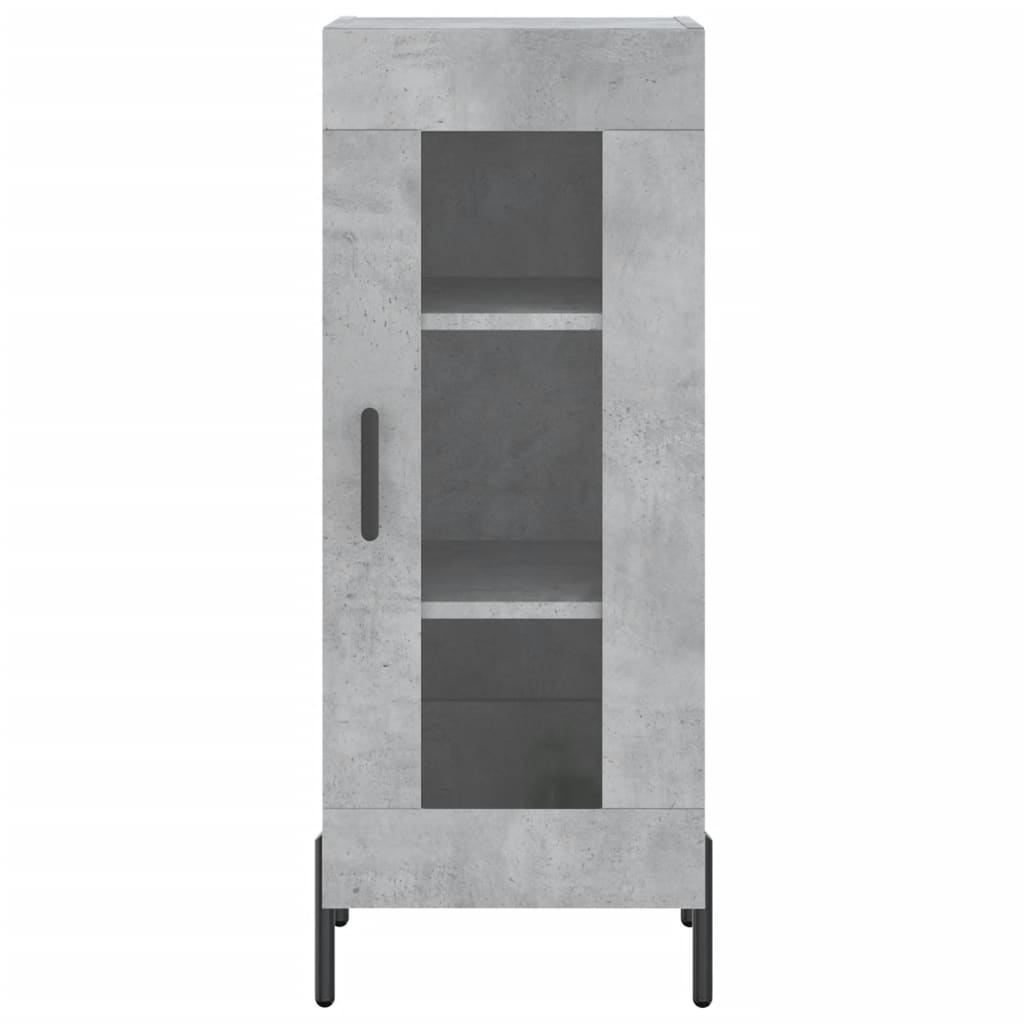 vidaXL Buffet Gris béton 34,5x34x90 cm Bois d'ingénierie