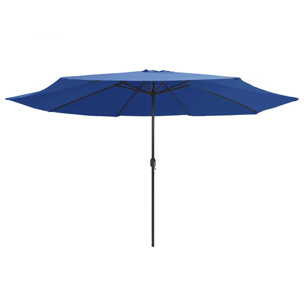 vidaXL Parasol de jardin avec mât en métal 390 cm bleu azuré