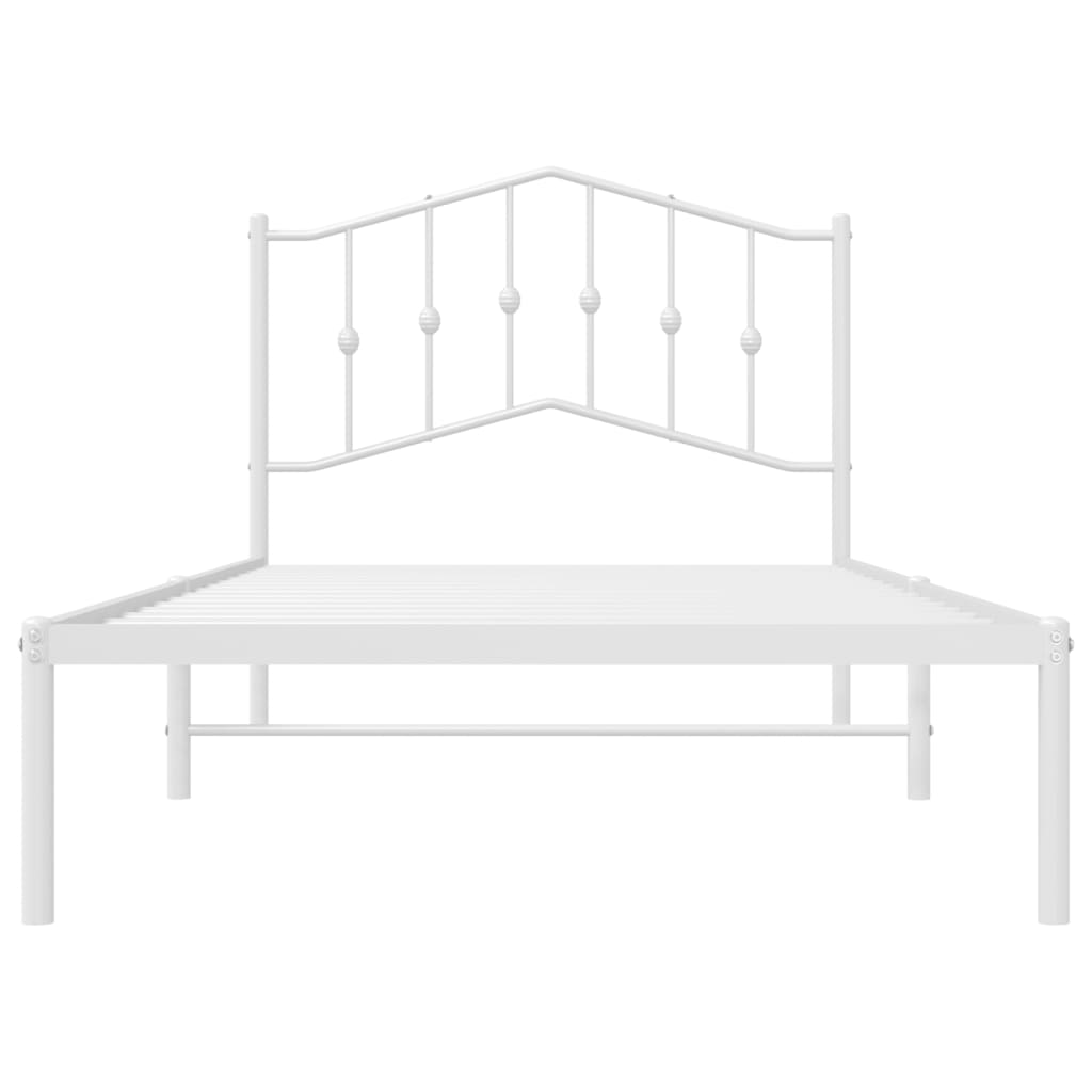 vidaXL Cadre de lit métal sans matelas et tête de lit blanc 100x190 cm