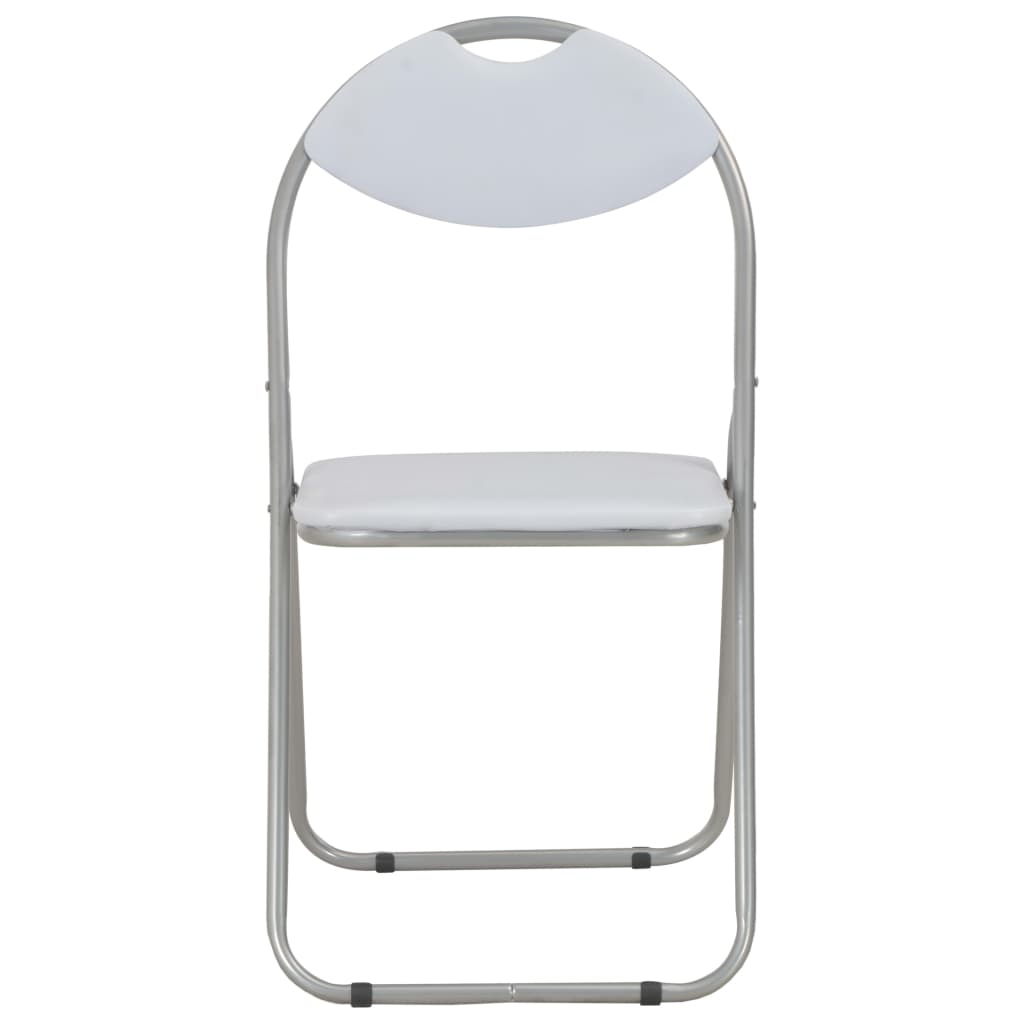 vidaXL Chaises pliantes à manger lot de 2 blanc similicuir