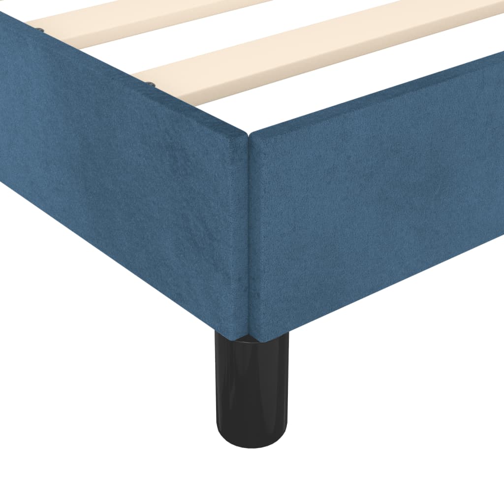 vidaXL Cadre de lit sans matelas bleu foncé 120x190 cm velours