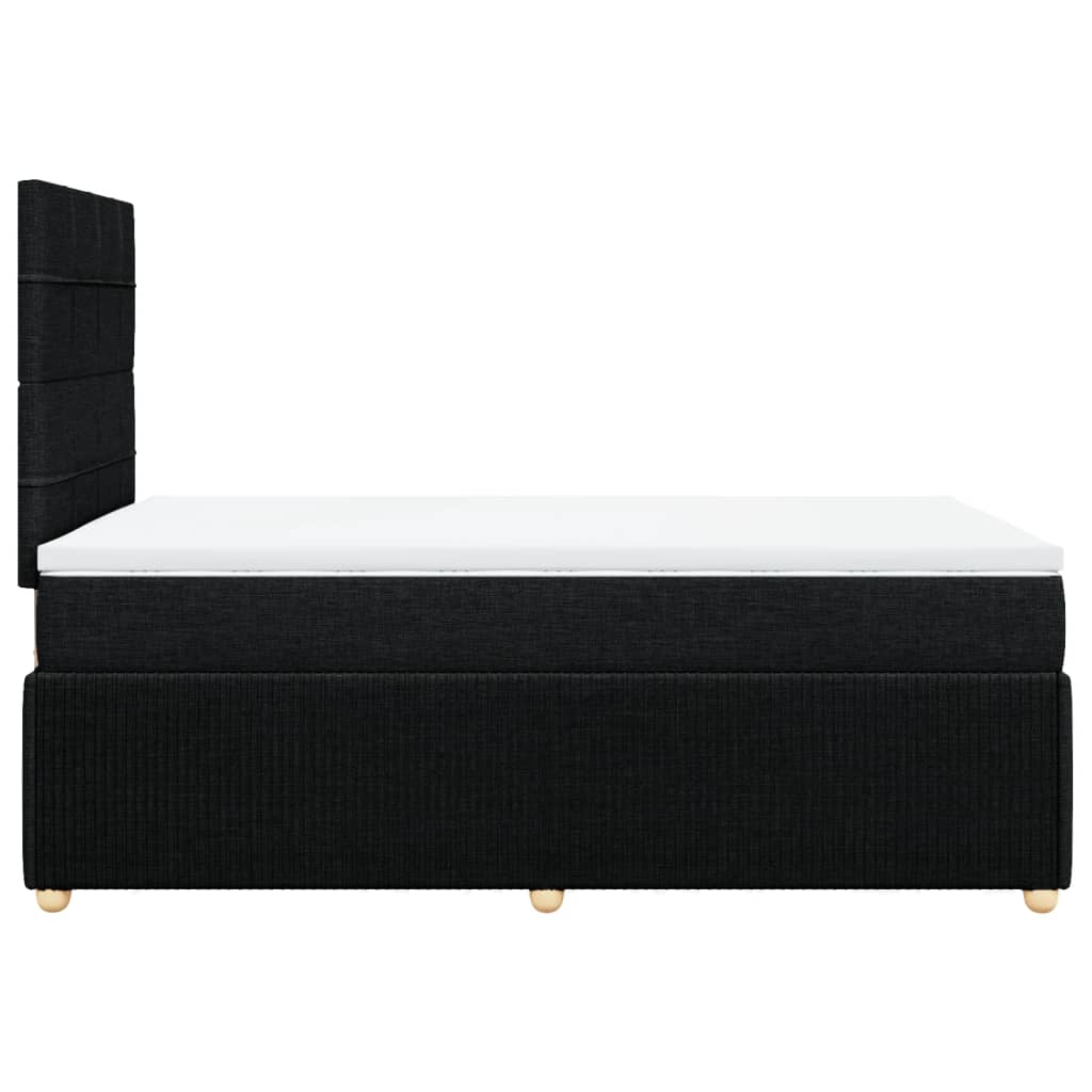 vidaXL Sommier à lattes de lit avec matelas Noir 120x200 cm Tissu