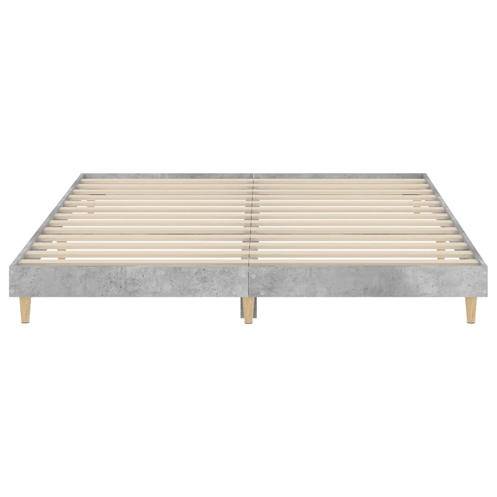 vidaXL Cadre de lit gris béton 200x200 cm bois d'ingénierie