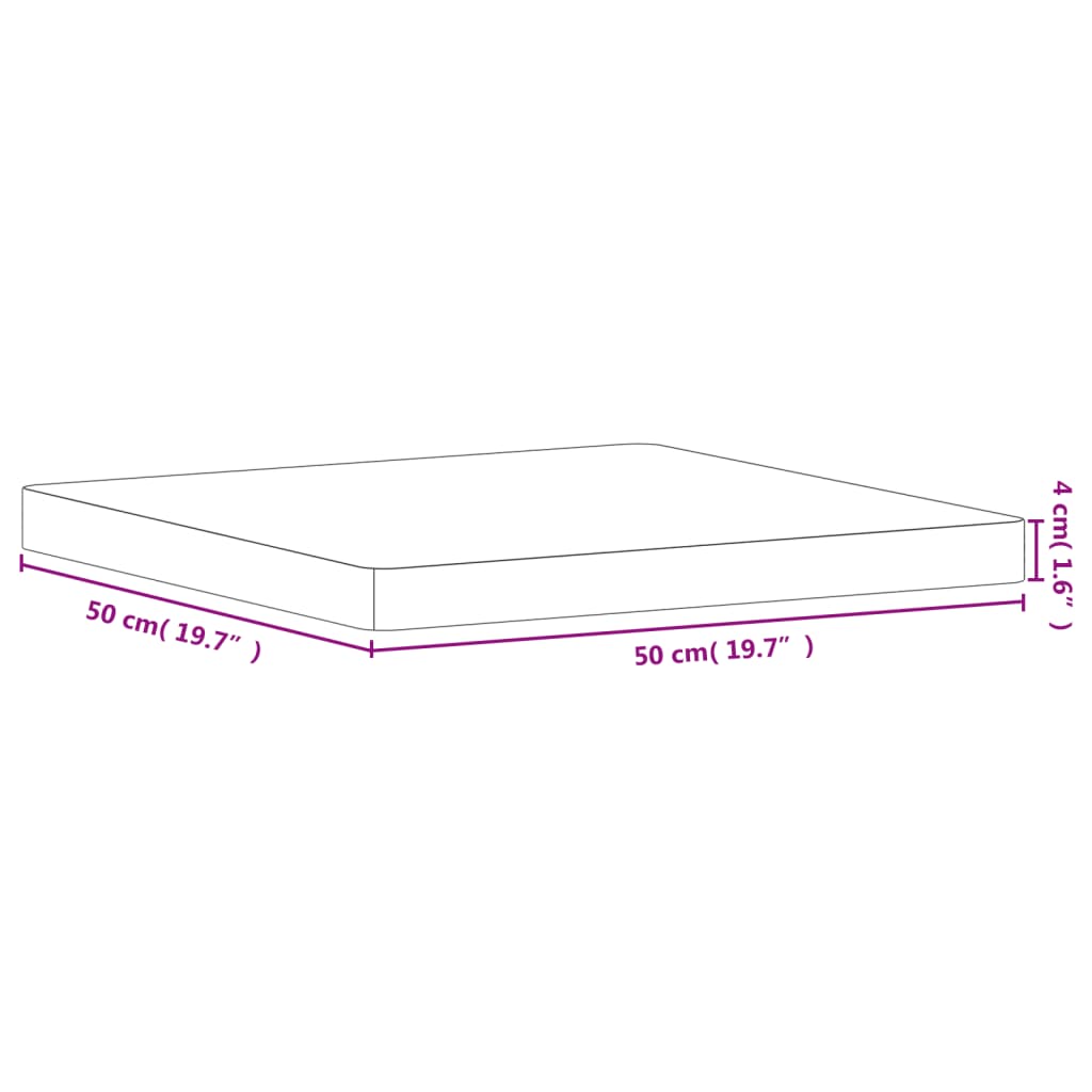 vidaXL Dessus de table 50x50x4 cm carré bois massif de hêtre