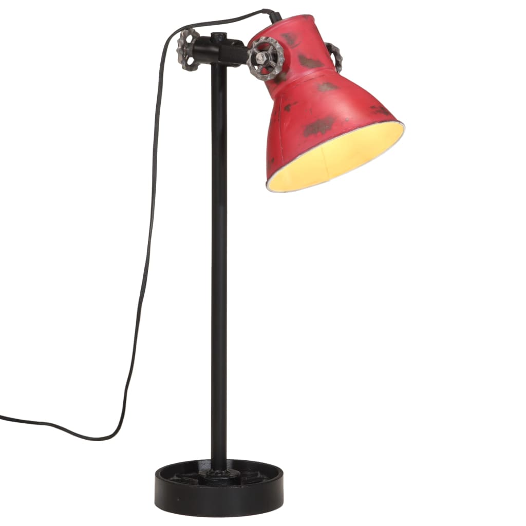 vidaXL Lampe de bureau 25 W rouge délavé 15x15x55 cm E27