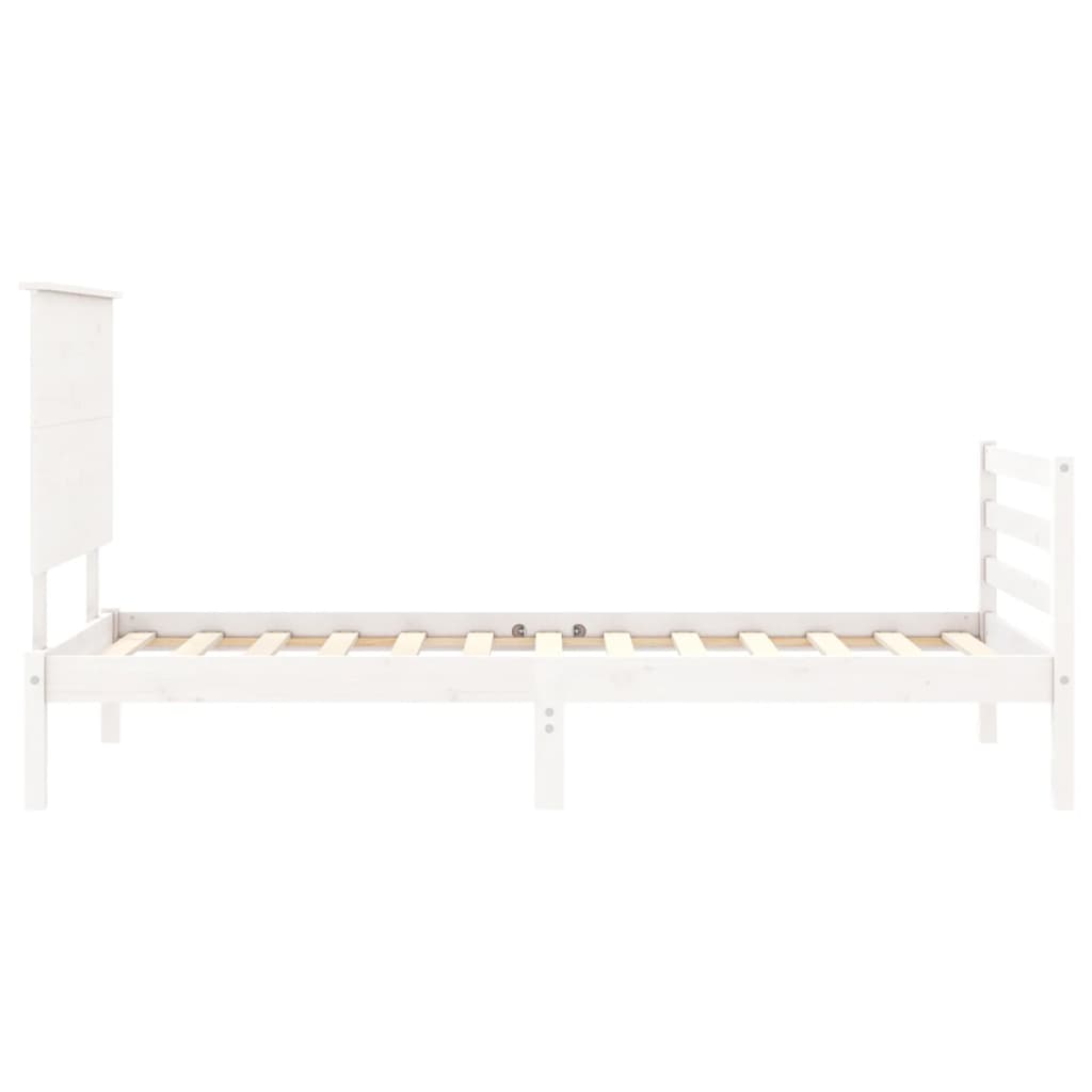 vidaXL Cadre de lit sans matelas blanc 90x200 cm bois massif