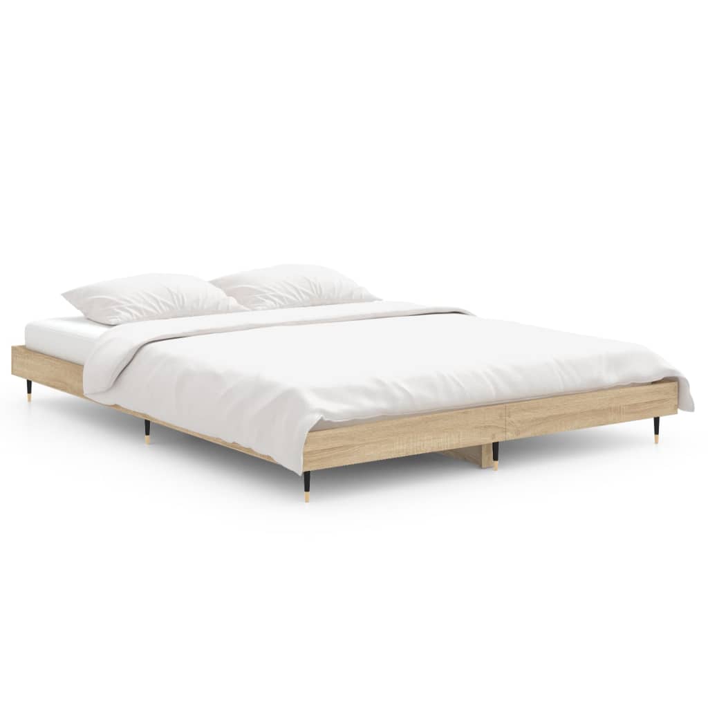 vidaXL Cadre de lit sans matelas chêne sonoma 140x190 cm