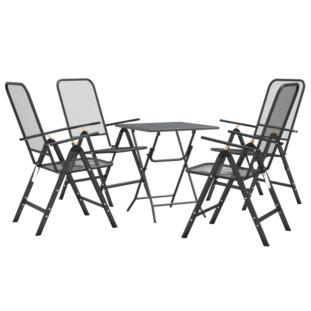 vidaXL Ensemble à manger de jardin 5 pcs Maille Métal Anthracite